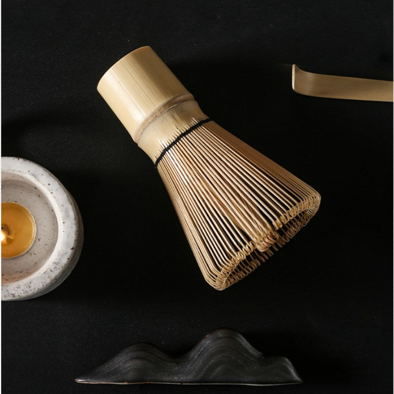 Bamboo Chasen Whisk With Ceramic Holder|Matcha Chasen Stand|Tea Accessories