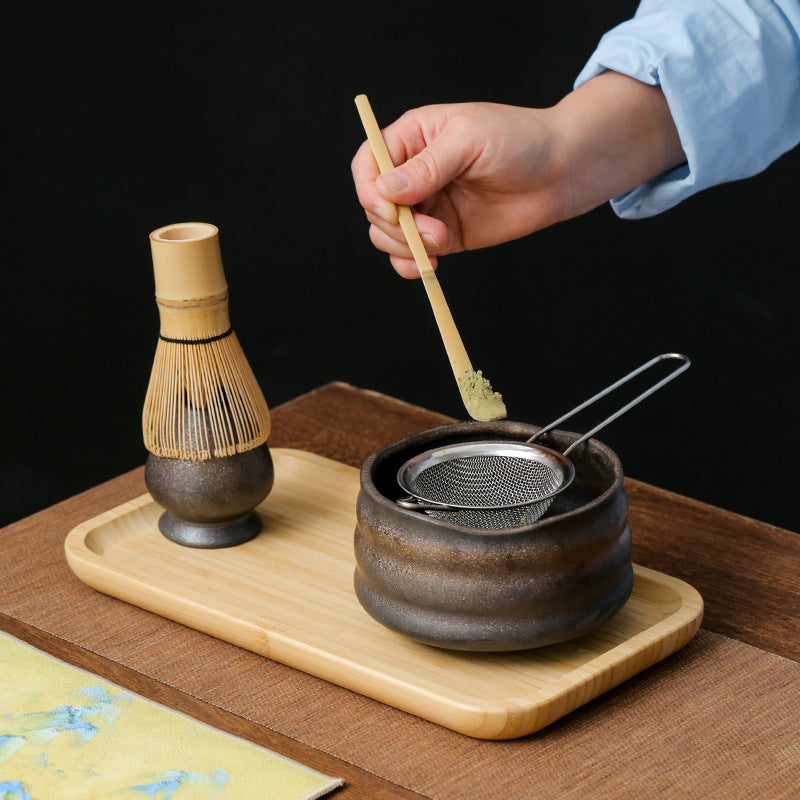 Ceamic Matcha Tea Set with Bamboo Whisk|Japanese Tea Set - TeaCeremonyLife