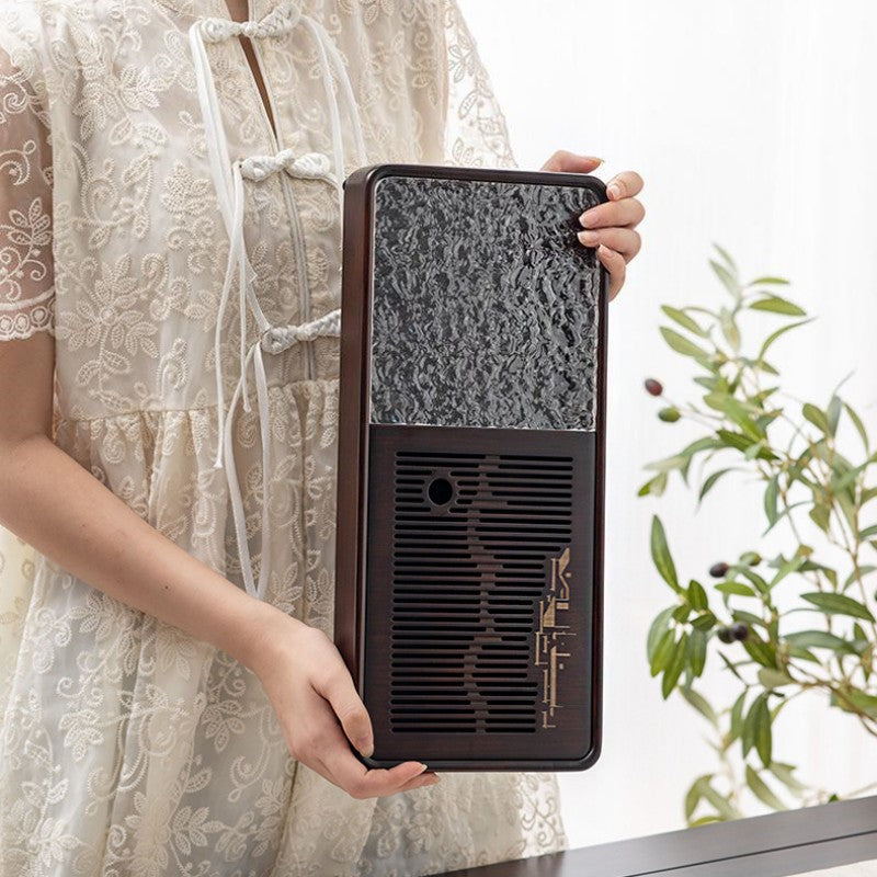 Chinese Wooden Tea Tray|Square Gongfu Tea Tray Water Storage|Kung Fu Tea Tray - TeaCeremonyLife