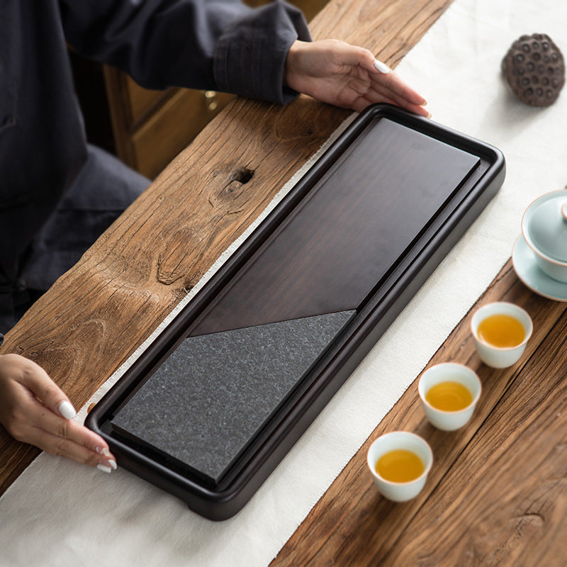 Wooden And Ushi Tea Tray with Drainage|Gong Fu Tea Tray - TeaCeremonyLife