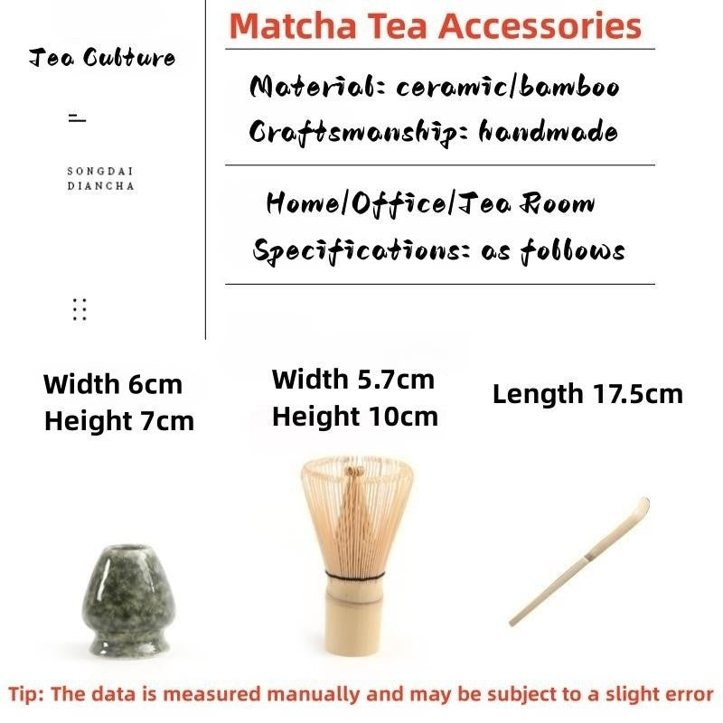 Bamboo Chasen Whisk With Ceramic Holder|Matcha Chasen Stand|Tea Accessories