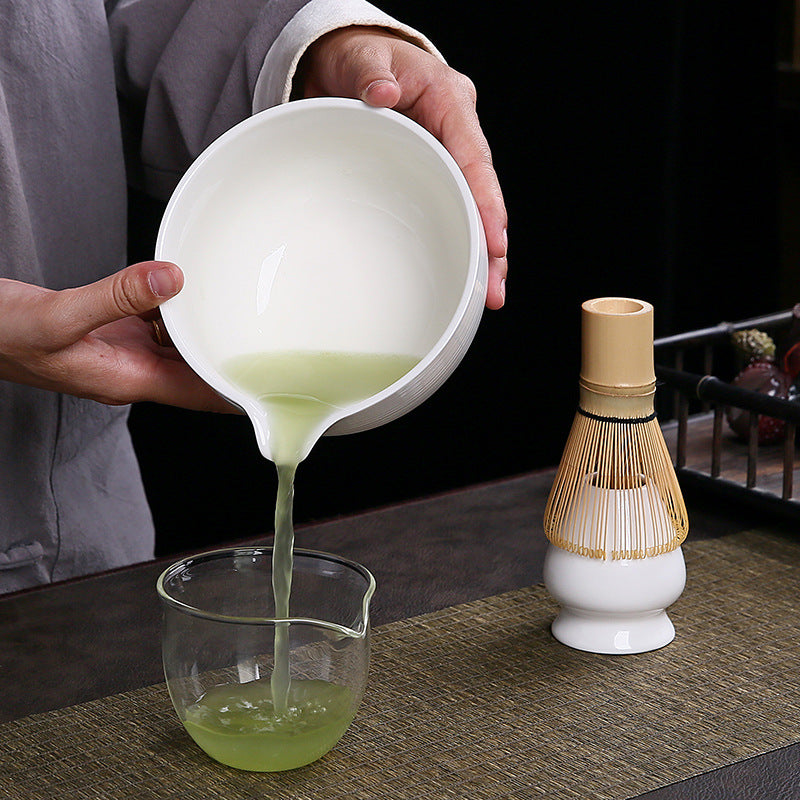 Ceramic Matcha Set with Spout|Matcha Set with Whisk|Japanese Matcha Set - TeaCeremonyLife