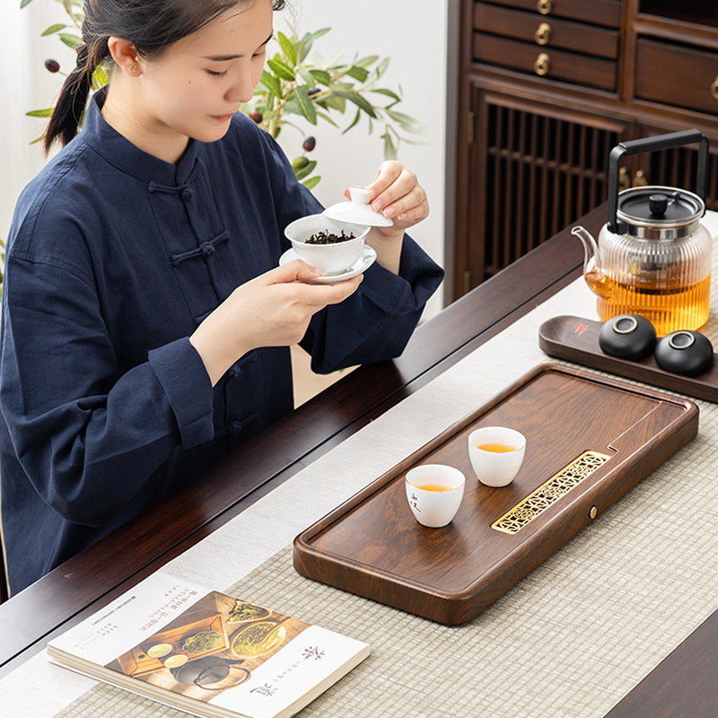 Chinese Wood Tea Tray With Drainage|Kung Fu Tea Tray - TeaCeremonyLife