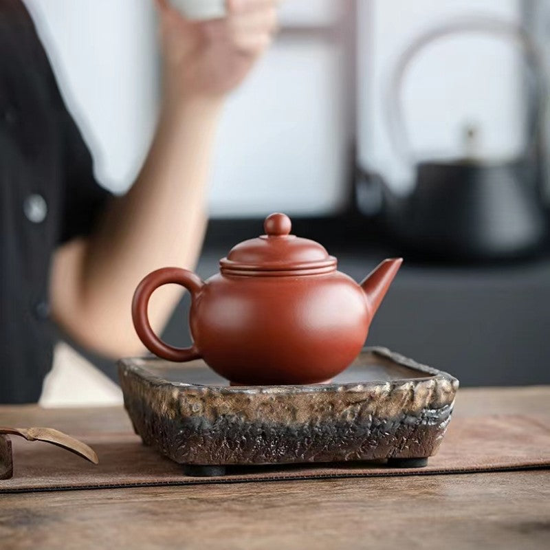 Coarse Ceramic Lotus Tea Tray|Portable Gong Fu Tea Tray