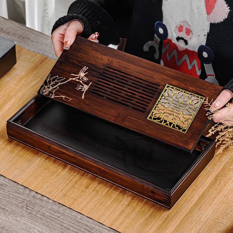 Bamboo Gong Fu Tea Tray with Water Storage|Chinese Kung Fu Tea Tray - TeaCeremonyLife