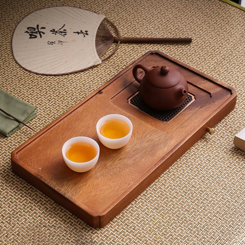 Walnut Tea Tray with Drainage|Wood Gong Fu Tea Tray - TeaCeremonyLife