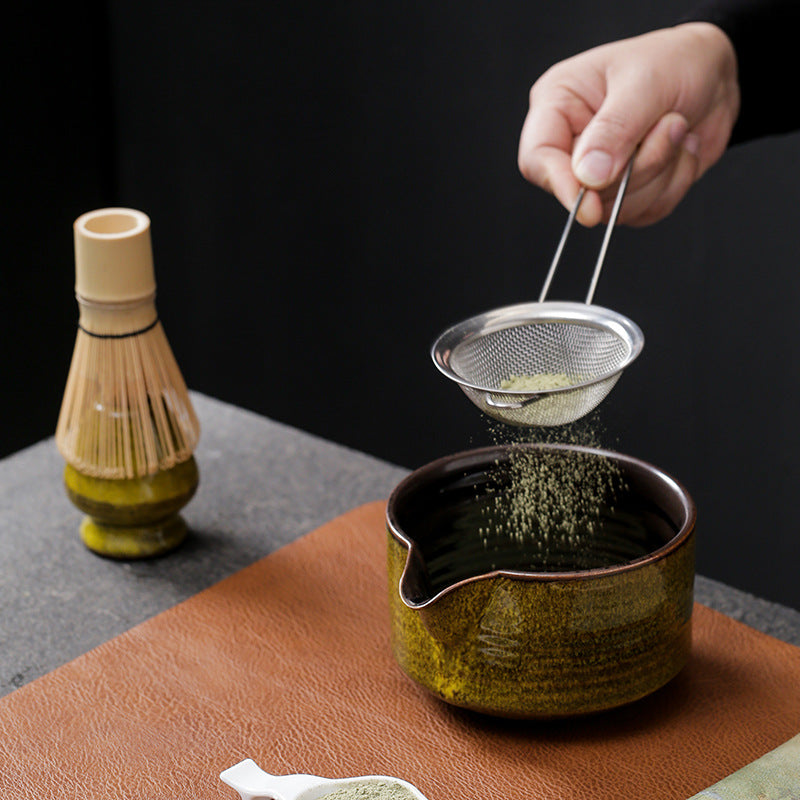 Ceramic Matcha Tea Set With Bamboo Whisk|Matcha Set With Spout - TeaCeremonyLife