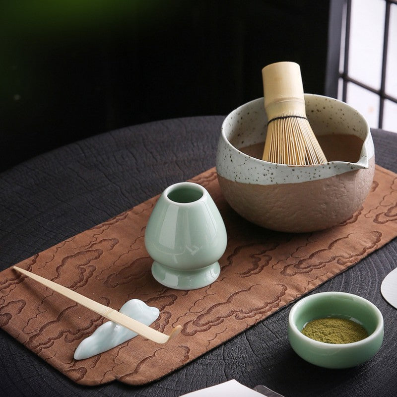 Ceramic Matcha Tea Set with Bamboo Whisk|Bowl with Spout - TeaCeremonyLife