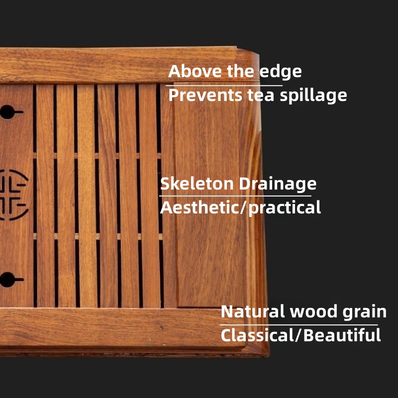 Wood Gong Fu Tea Tray with Drainage|Chinese Tea Tray - TeaCeremonyLife