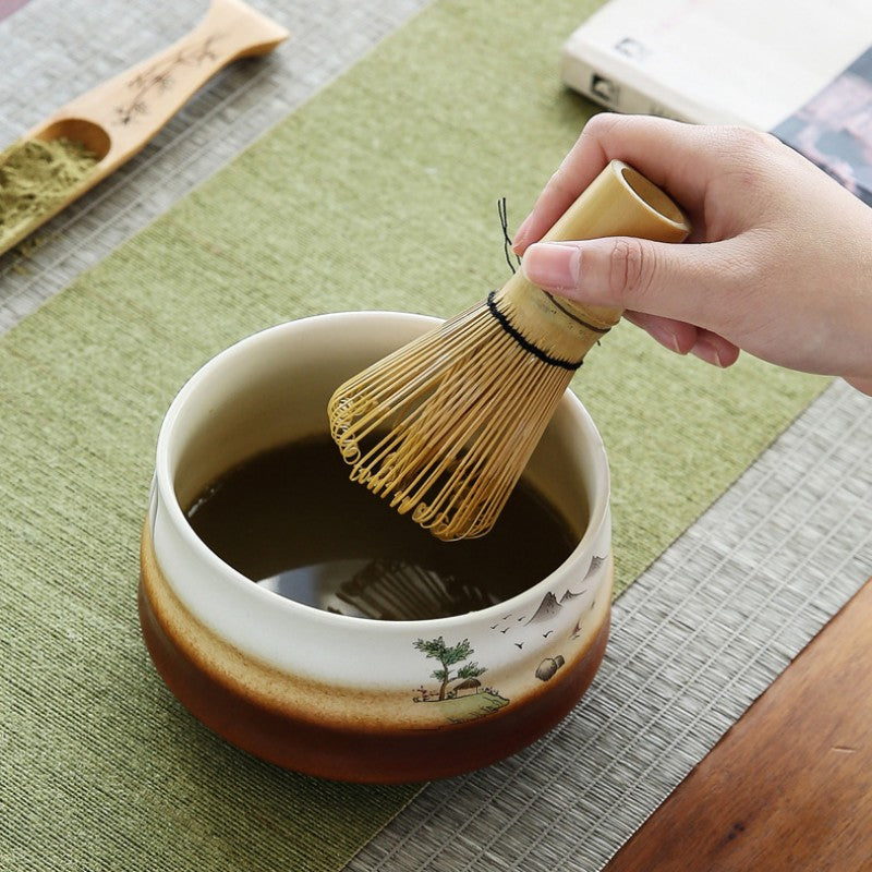 Ceramic Matcha Sets with Bamboo Whisk|Japanese Matcha Tea Set - TeaCeremonyLife