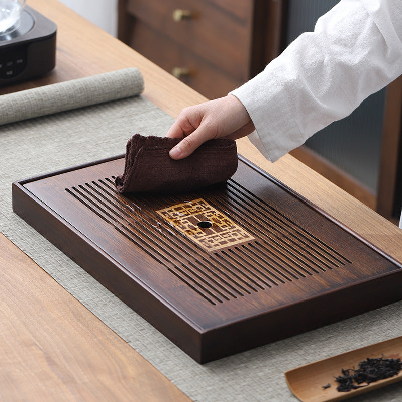 Natural Bamboo Tea Tray With Water Storage|Gong Fu Tea Tray - TeaCeremonyLife