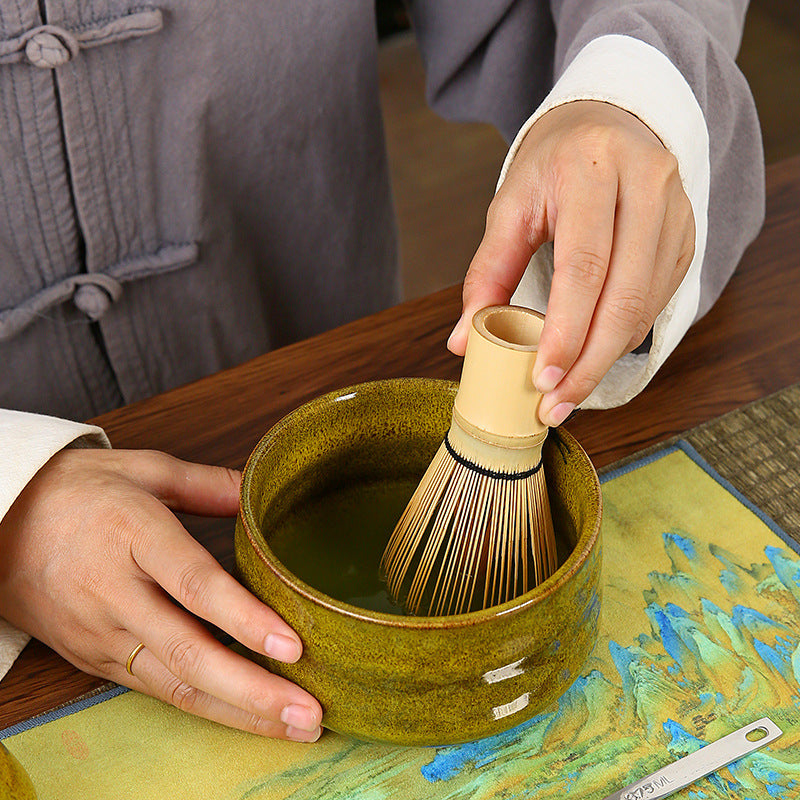 Ceramic Matcha Set with Bamboo Whisk|Japanese Matcha Set - TeaCeremonyLife