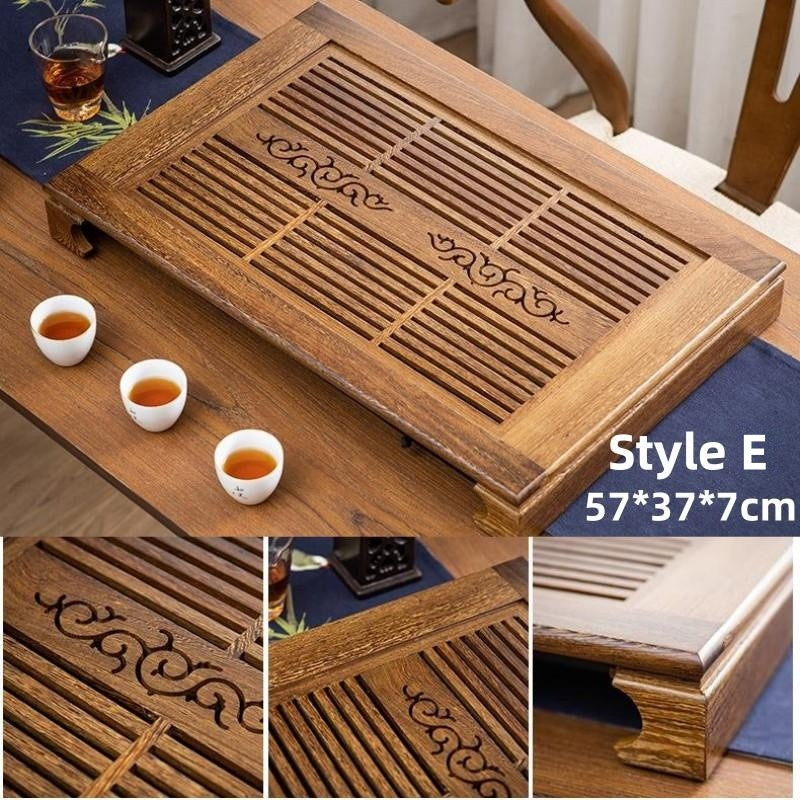 Chinese Pearwood Gong Fu Tea Tray with Drainage - TeaCeremonyLife