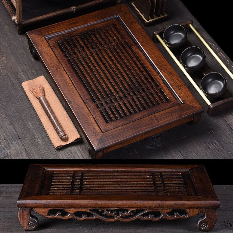 Chinese Wood Tea Tray With Drainage|Gong Fu Tea Tray - TeaCeremonyLife