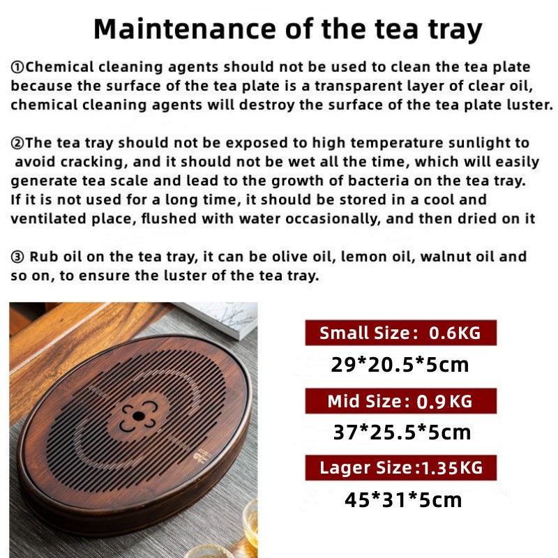 Chinese Solid Wood Tea Tray with Water Storage|Kung Fu Tea Tray - TeaCeremonyLife