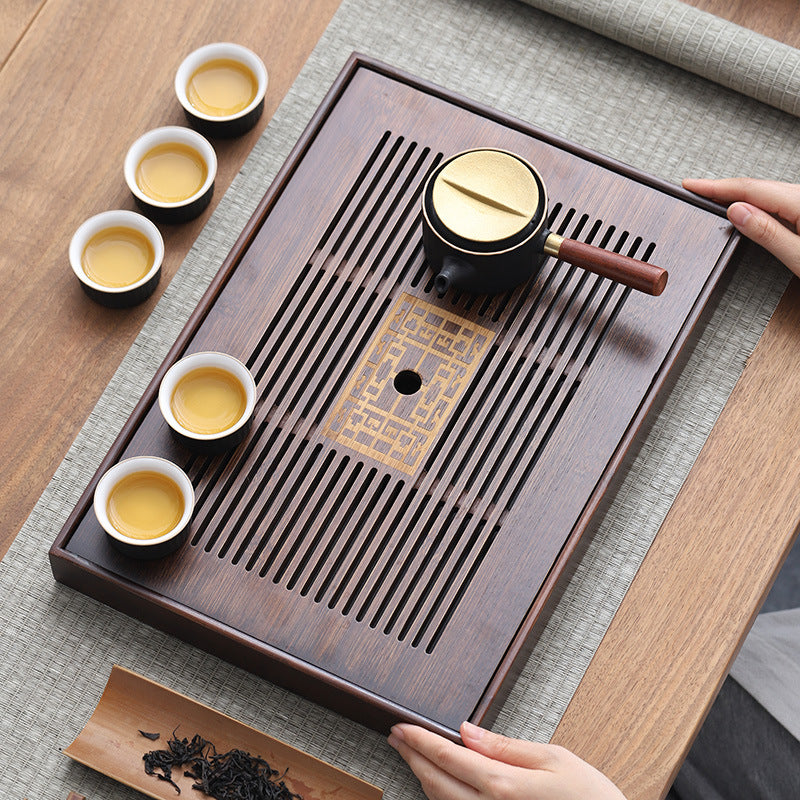 Natural Bamboo Tea Tray With Water Storage|Gong Fu Tea Tray - TeaCeremonyLife