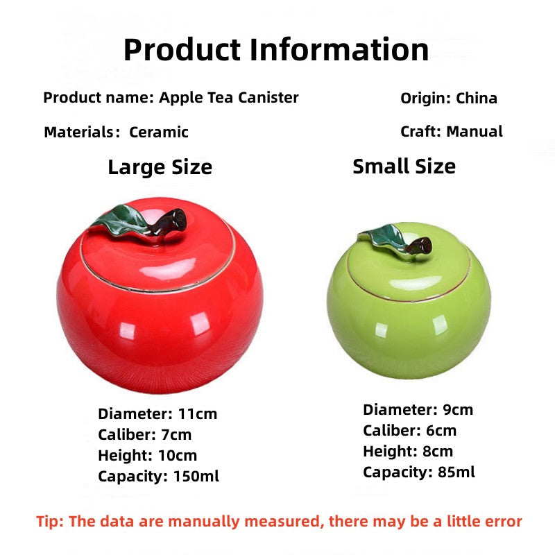 Ceramic Apple Tea Canister|Kitchen Containers