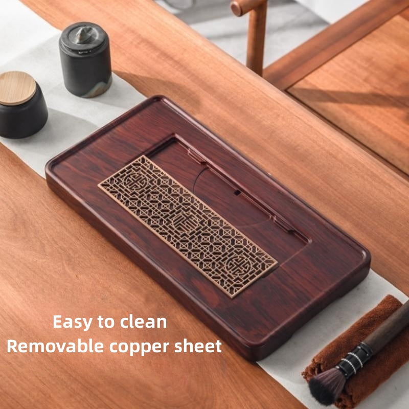 Chinese Wood Tea Tray with Drainage|Gong Fu Tea Tray - TeaCeremonyLife