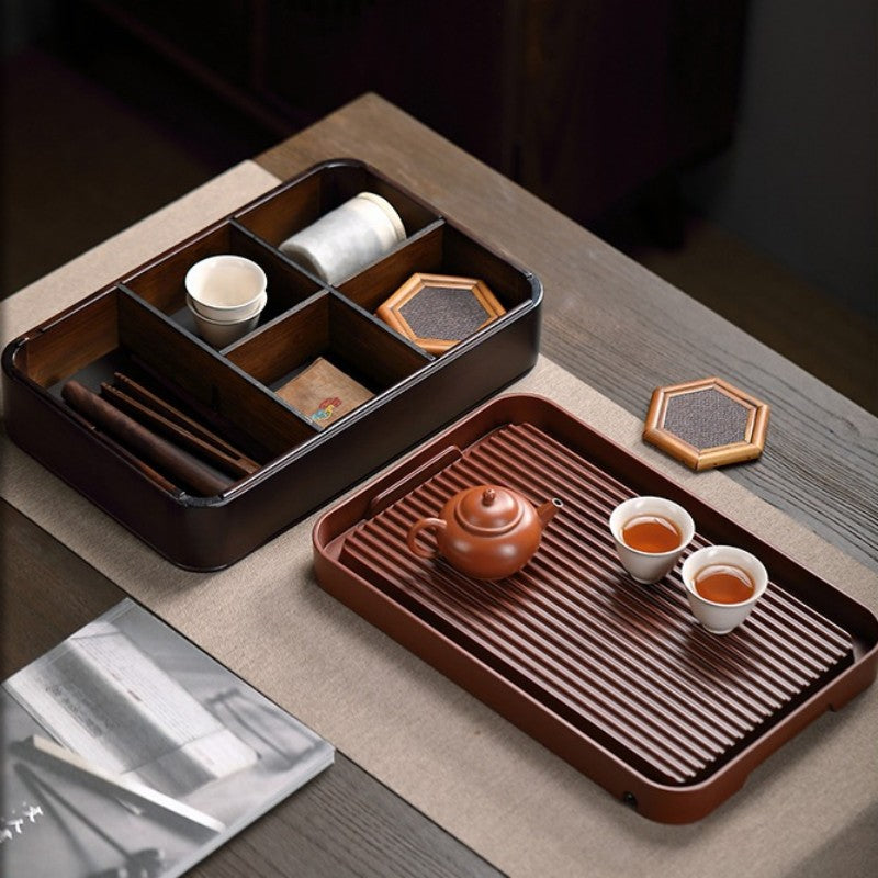 Chinese Gongfu Tea Tray With Storage Tray - TeaCeremonyLife