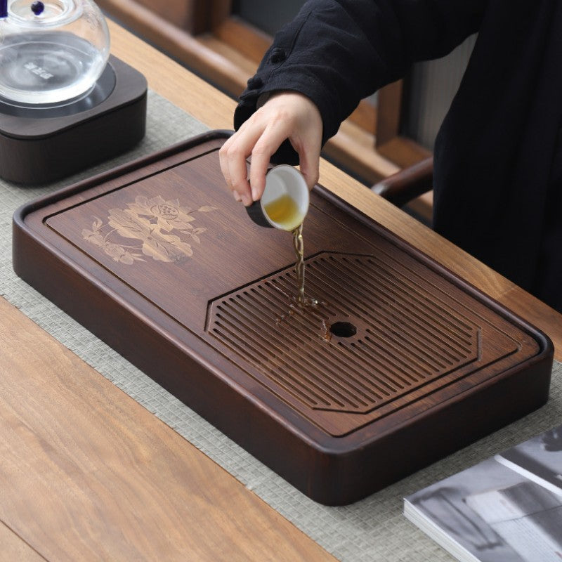 Wood Gong Fu Tea Tray With Water Storage|Chinese Tea Tray - TeaCeremonyLife