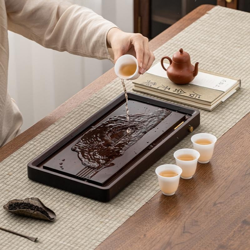 Bamboo Gong Fu Tea Tray with Drainage|China Kung Fu Tea Tray - TeaCeremonyLife