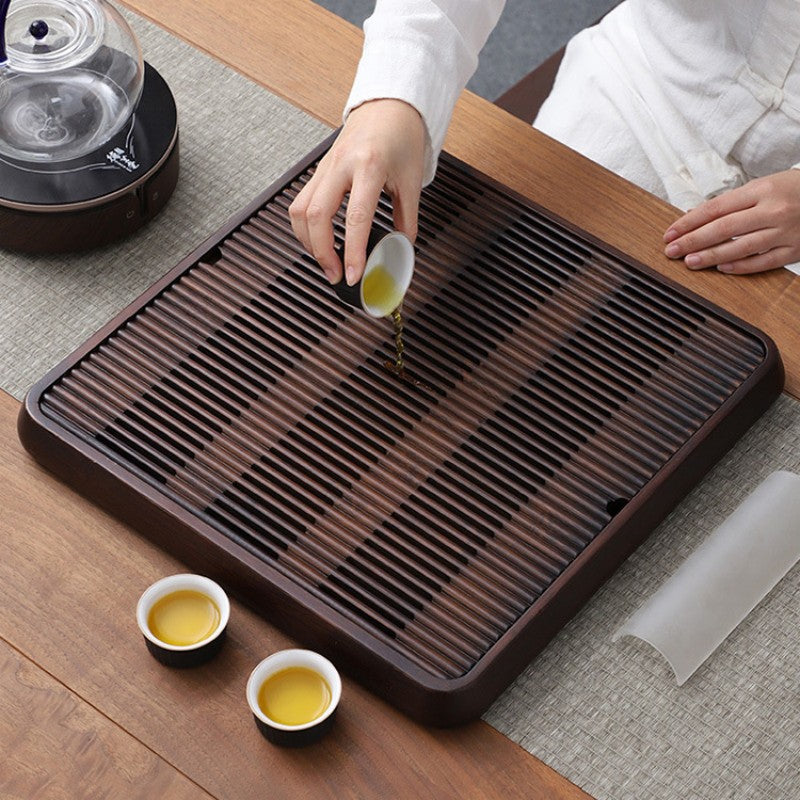 Square Wooden Tea Tray with Drainage|Chinese Gong Fu Tea Tray - TeaCeremonyLife