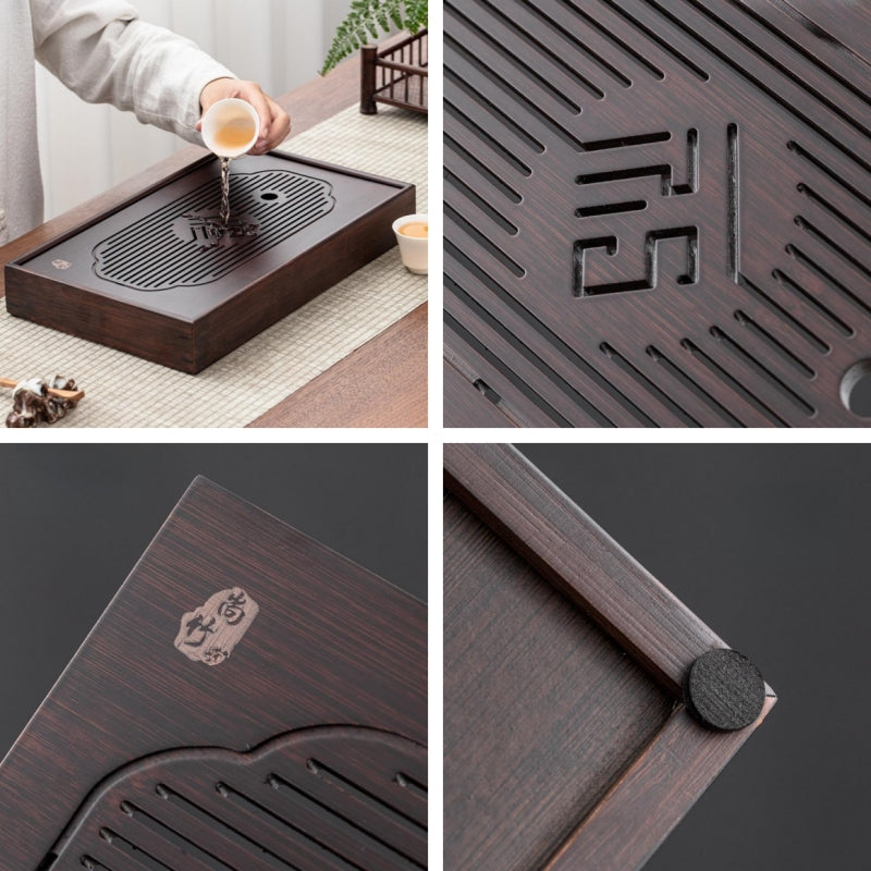 Wood Tea Tray with Water Storage|Gong Fu Tea Tray - TeaCeremonyLife