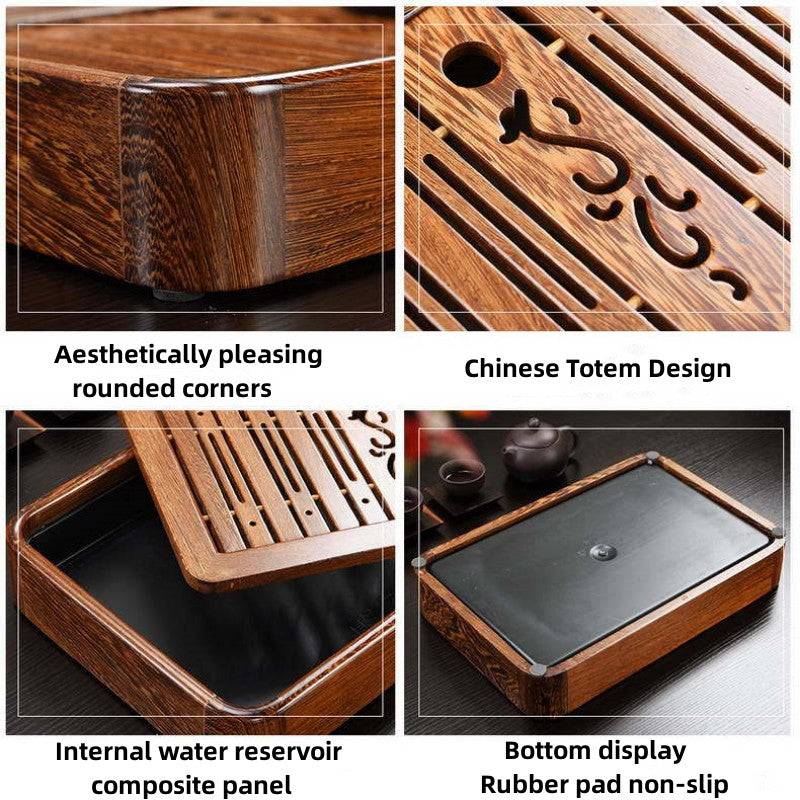 Chinese Wooden Tea Tray With Water Storage|KungFu Tea Tray - TeaCeremonyLife