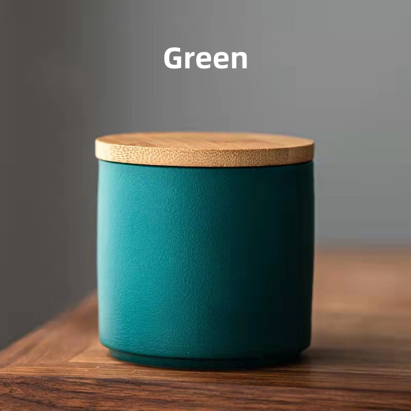 Ceramic Tea Canister with Wooden Lid|Tea Accessories