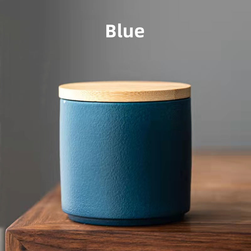 Ceramic Tea Canister with Wooden Lid|Tea Accessories