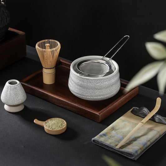 Ceramic Matcha Tea Set With Bamboo Whisk|Japanese Tea Set - TeaCeremonyLife