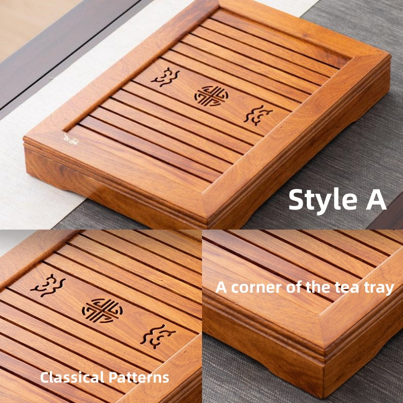 Wood Gong Fu Tea Tray with Drainage|Chinese Tea Tray - TeaCeremonyLife