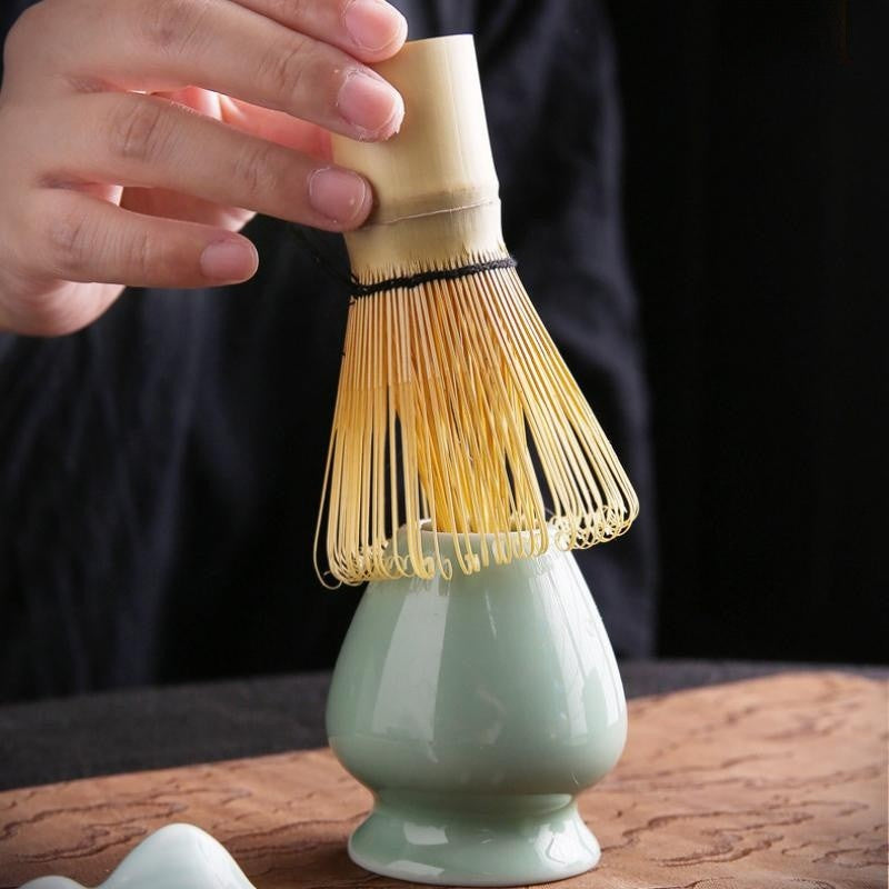 Ceramic Matcha Tea Set with Bamboo Whisk|Bowl with Spout - TeaCeremonyLife