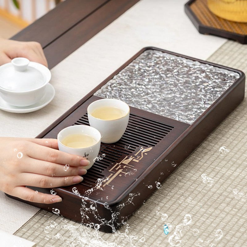 Chinese Wooden Tea Tray|Square Gongfu Tea Tray Water Storage|Kung Fu Tea Tray - TeaCeremonyLife