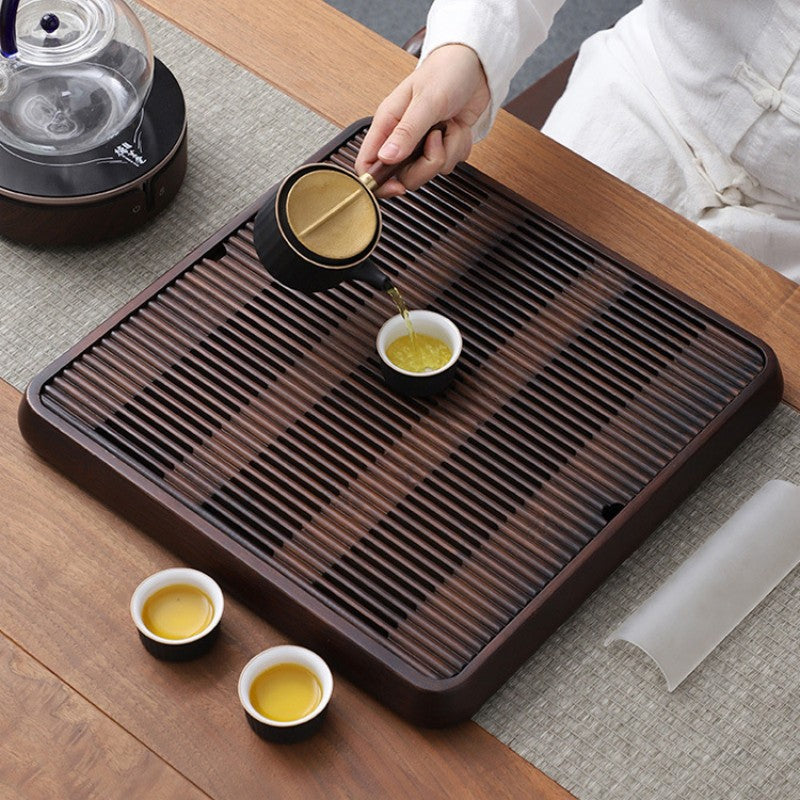 Square Wooden Tea Tray with Drainage|Chinese Gong Fu Tea Tray - TeaCeremonyLife