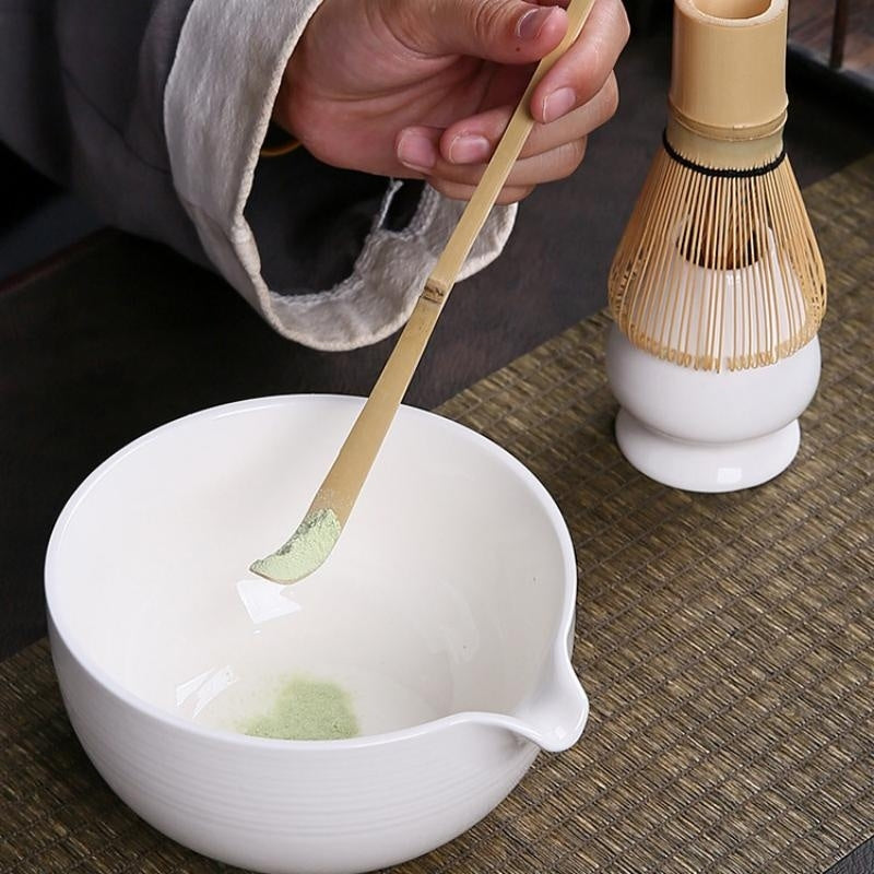 Ceramic Matcha Set with Spout|Matcha Set with Whisk|Japanese Matcha Set - TeaCeremonyLife