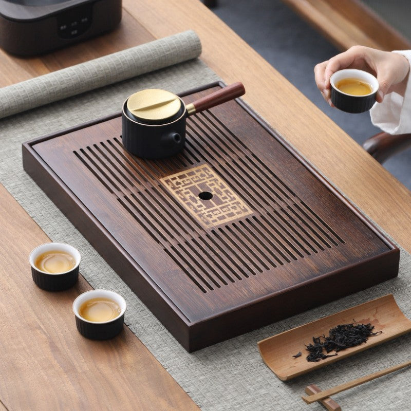 Natural Bamboo Tea Tray With Water Storage|Gong Fu Tea Tray - TeaCeremonyLife