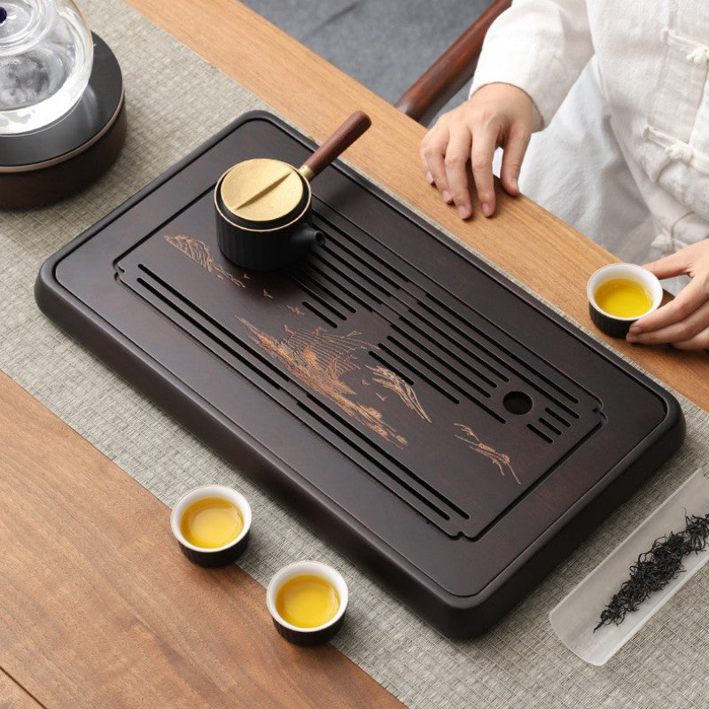 Wooden Gong Fu Tea Tray With Drainage|Chinese Tea Tray - TeaCeremonyLife