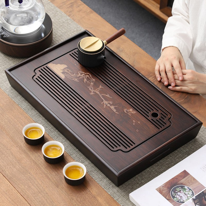 Wood Gong Fu Tea Tray With Drainage|Chinese Kung Fu Tea Tray - TeaCeremonyLife