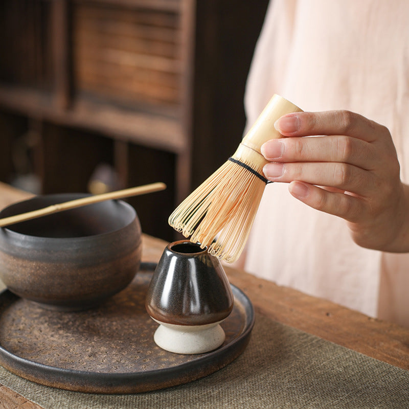 Ceramic Matcha Sets with Bamboo Whisk and Tray|Japanese Matcha Bowl Set - TeaCeremonyLife