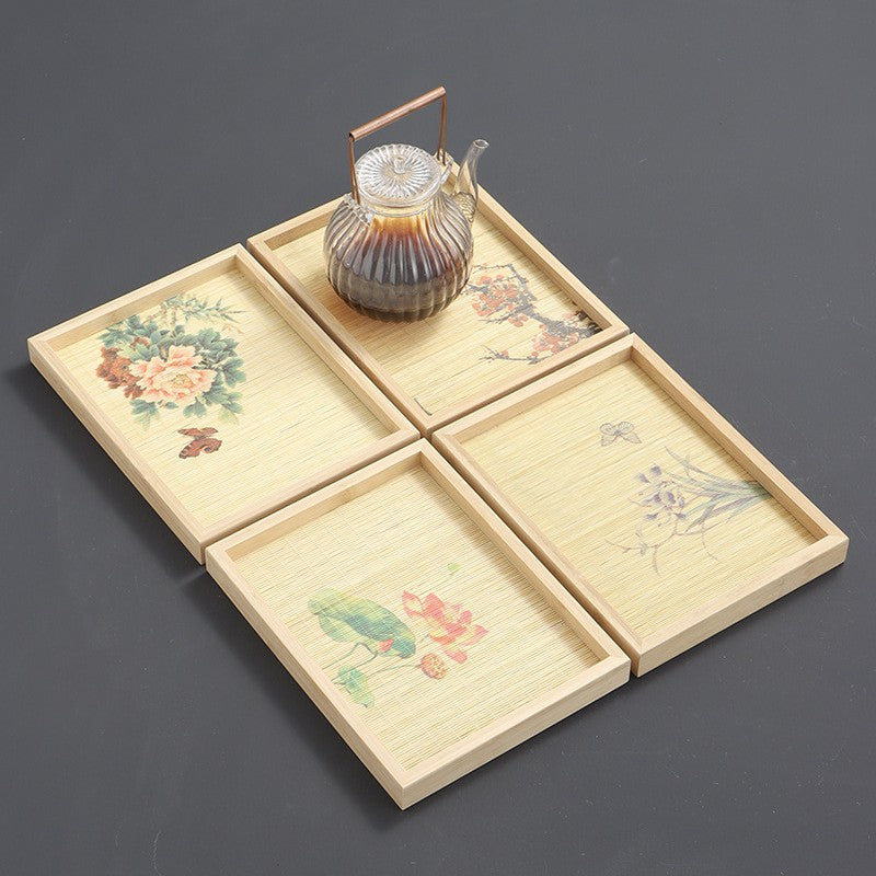 Chinese Bamboo Tea Tray|Service Tray|Kitchen Storage Tray|Storage Tray|Home Decor