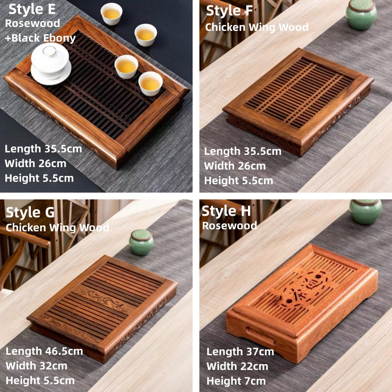 Wood Gong Fu Tea Tray With Drainage|Chinese Tea Set Tray - TeaCeremonyLife