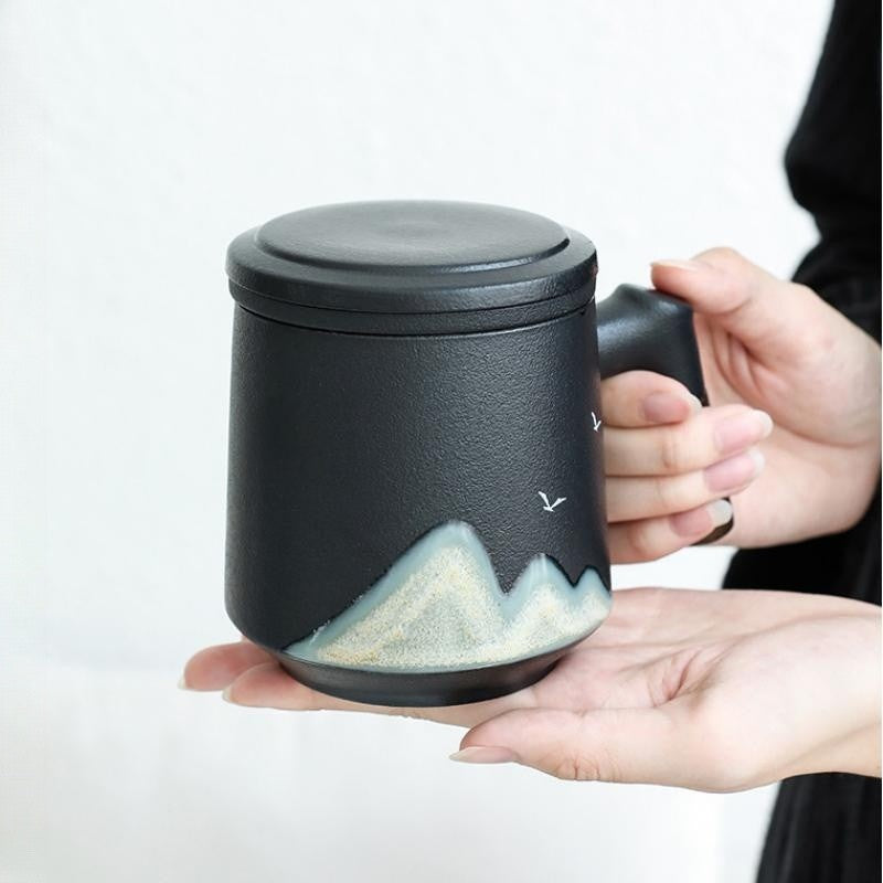 Ceramic Mug|Coffee Mug With Infuser And Handle - TeaCeremonyLife