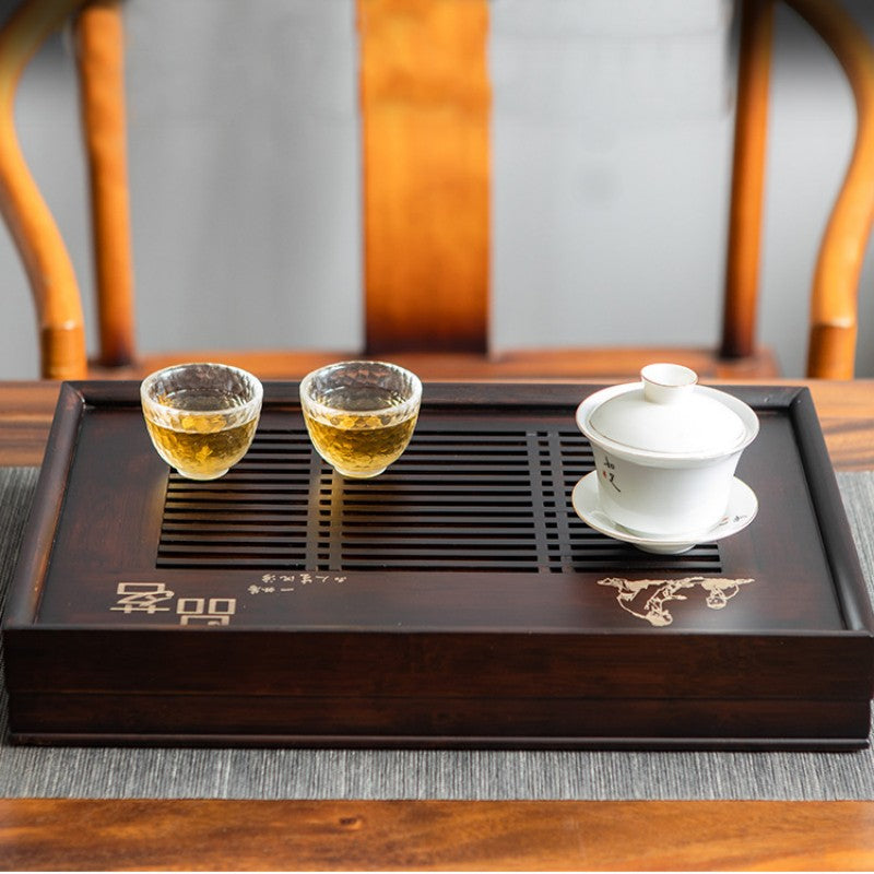 Chinese Solid Wood Tea Tray Water Storage|Kung Fu Tea Tray - TeaCeremonyLife