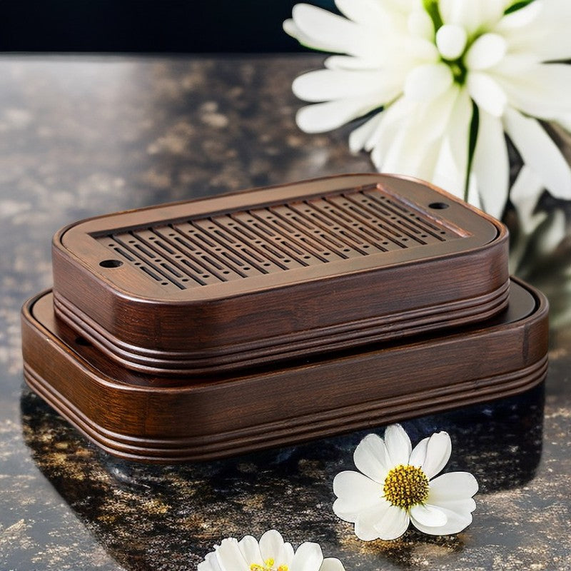 Solid Wooden Tea Tray Water Storage|Kung Fu Tea Tray - TeaCeremonyLife