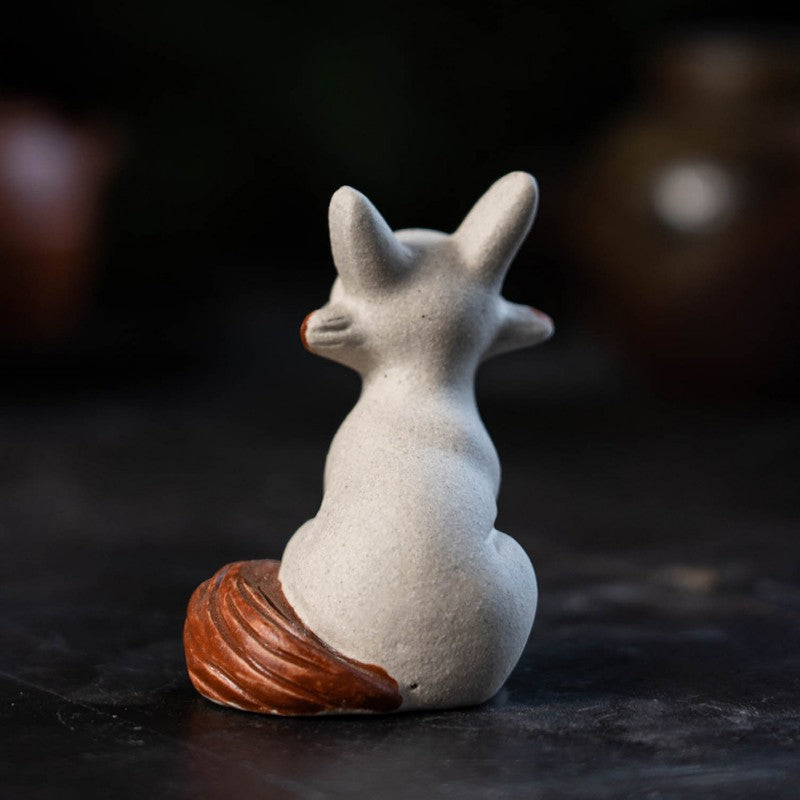 White Mud Tea Pet Spiritual Fox|Home Decor|Tea Accessories - TeaCeremonyLife