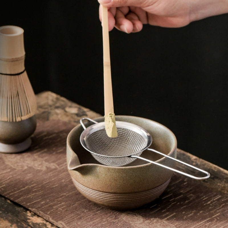 Ceramic Matcha Set with Bamboo Whisk|Matcha Set with Spout - TeaCeremonyLife