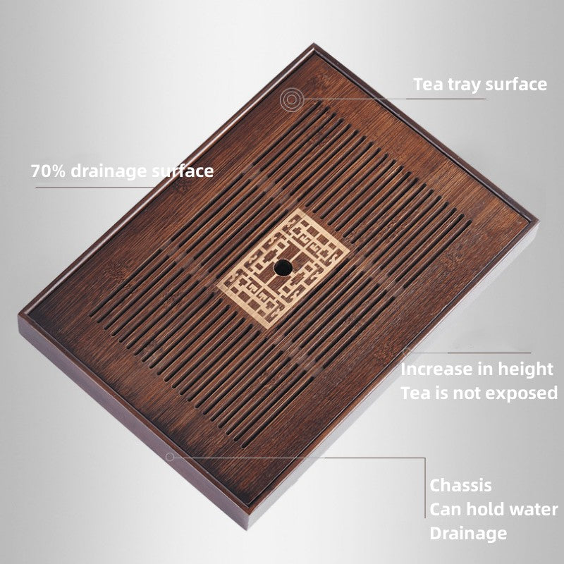 Natural Bamboo Tea Tray With Water Storage|Gong Fu Tea Tray - TeaCeremonyLife