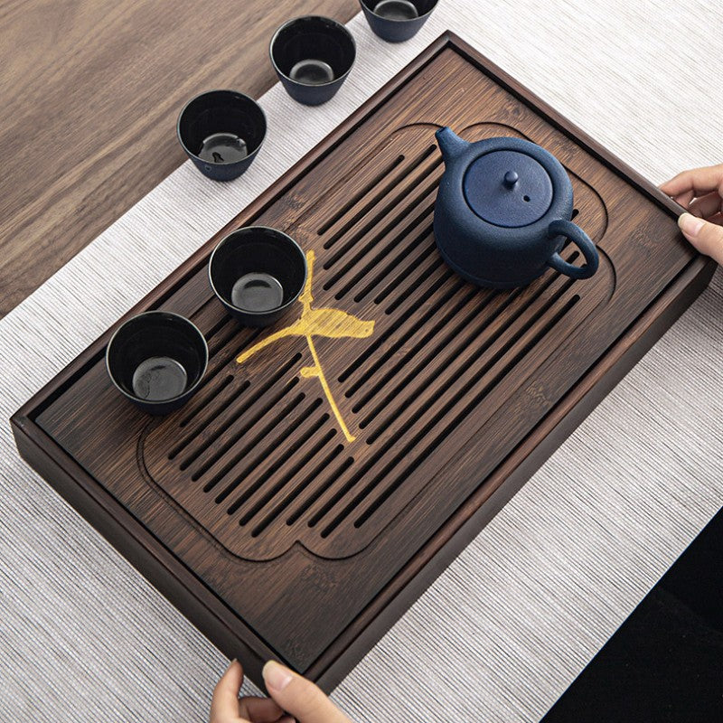 Chinese Wood Tea Tray With Water Storage|Gong Fu Tea Tray|Tea Ceremony Tray|Tea Table - TeaCeremonyLife