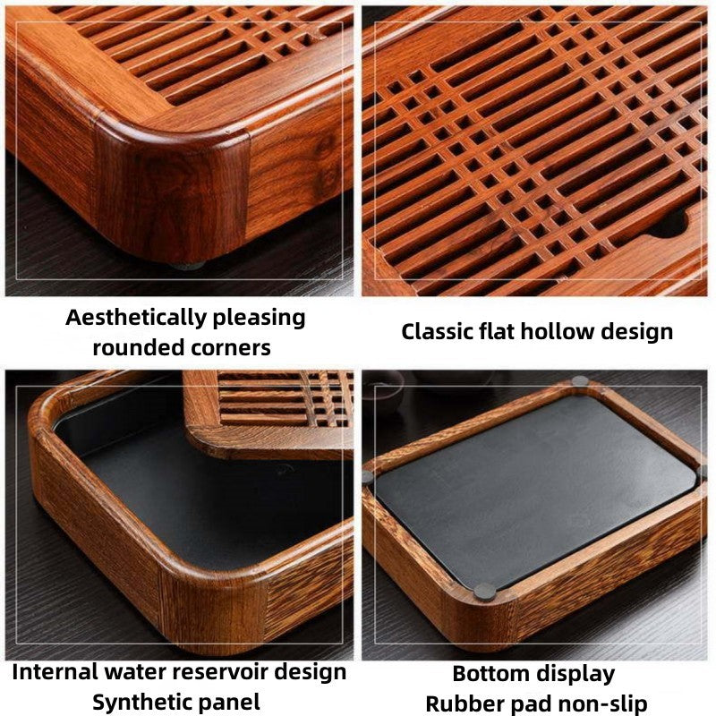 Chinese Wooden Tea Tray With Water Storage|KungFu Tea Tray - TeaCeremonyLife